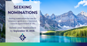 Seeking nominations for the Insurance Councils Appeal Board by August 2, 2026.