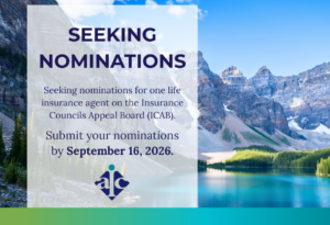 Seeking nominations for the Insurance Councils Appeal Board by August 2, 2026.
