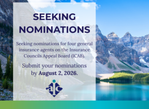 Seeking nominations for the Insurance Councils Appeal Board by August 2, 2026.